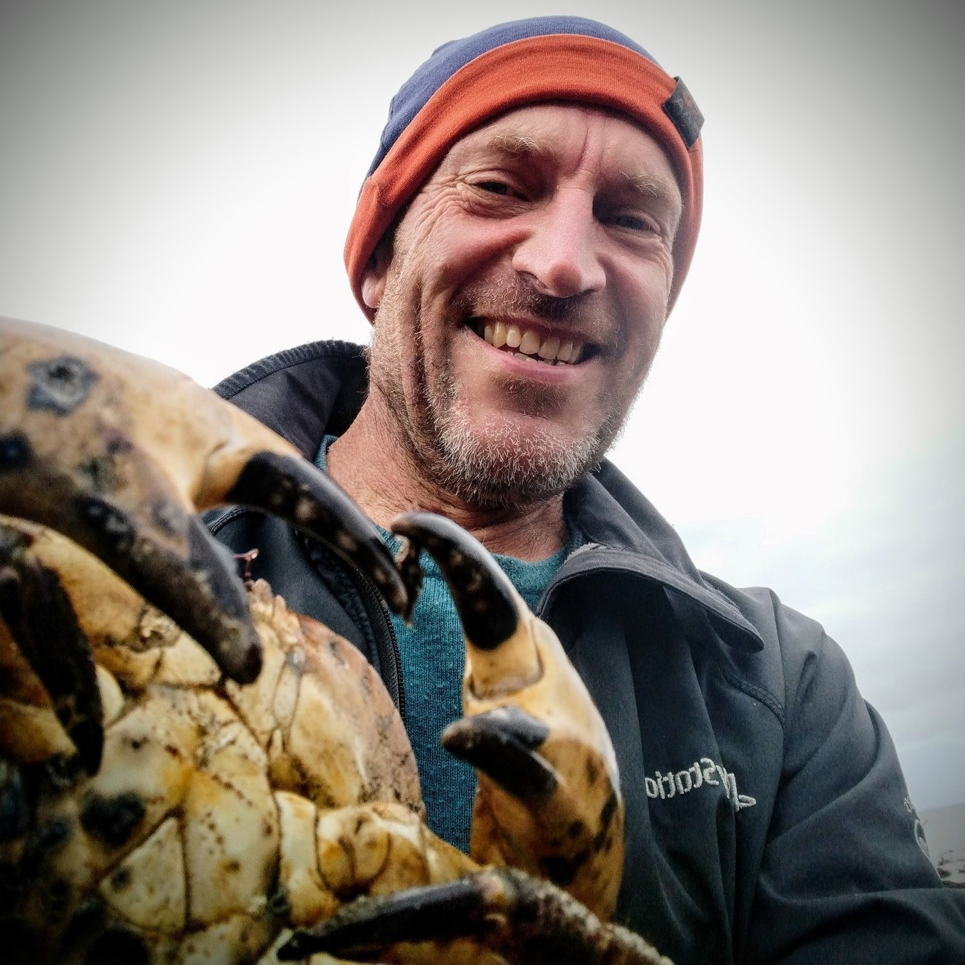 with a crab