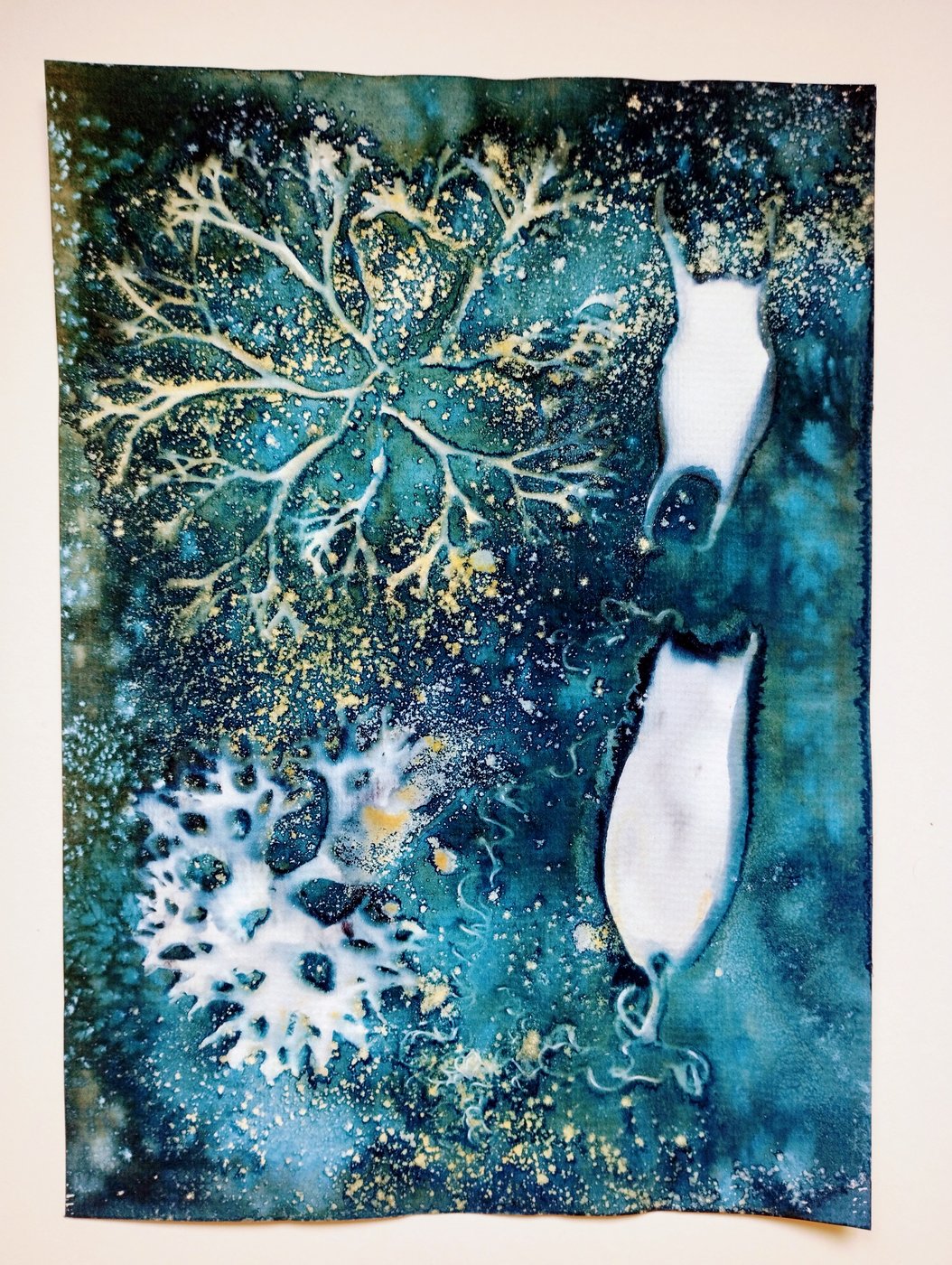 Seaweed and Mermaids Purses Cyanotypes 3