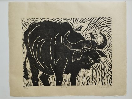 Buffalo Woodcut