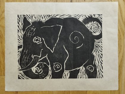 Elephant Woodcut