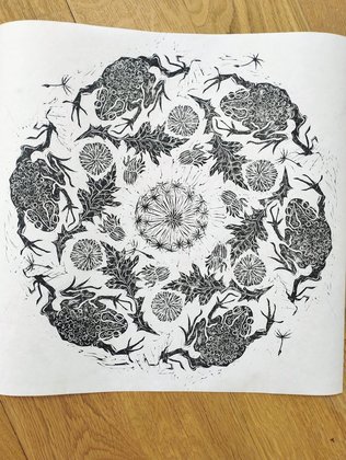 Toad and Dandelion Mandala