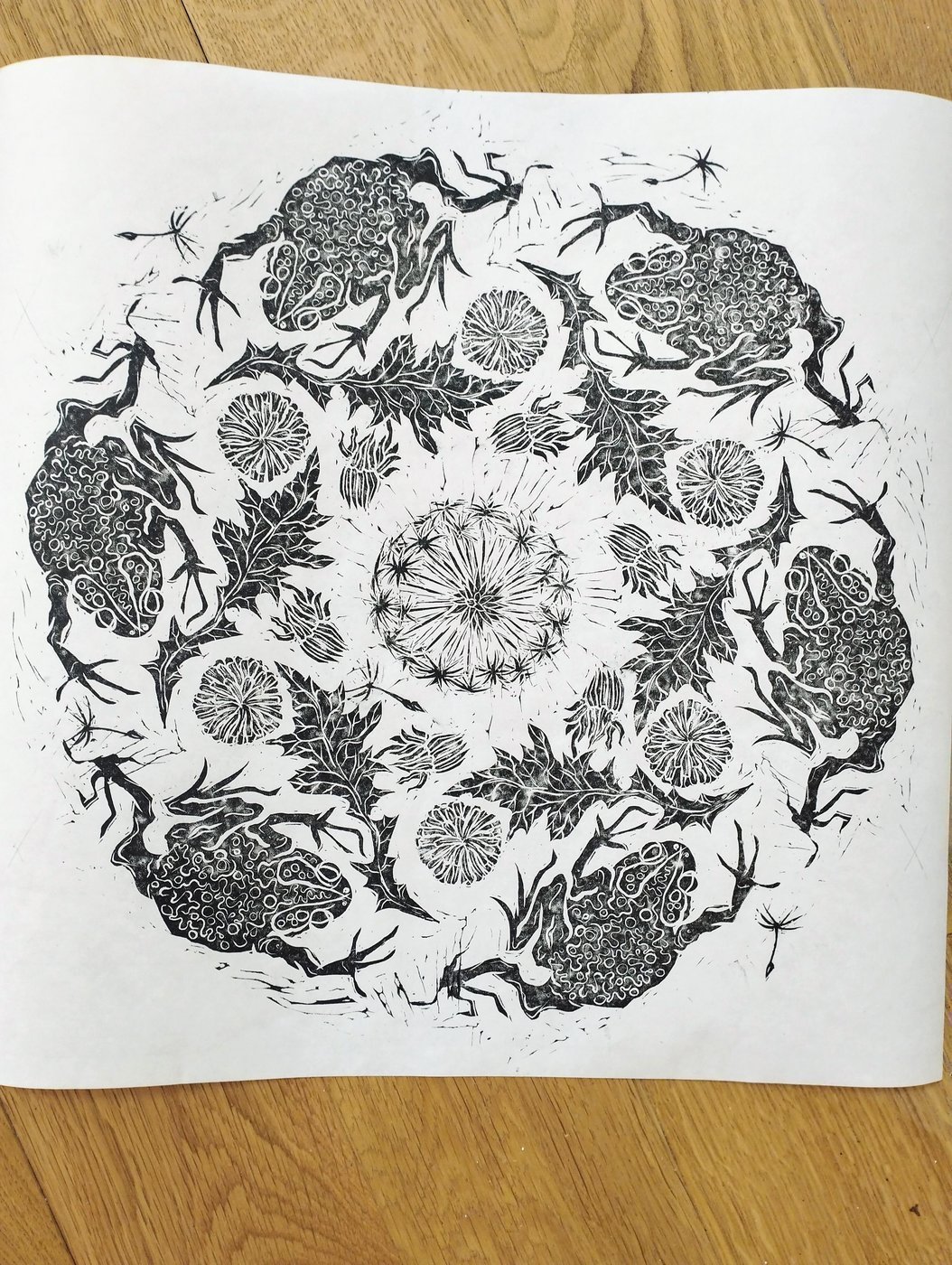 Toad and Dandelion Mandala